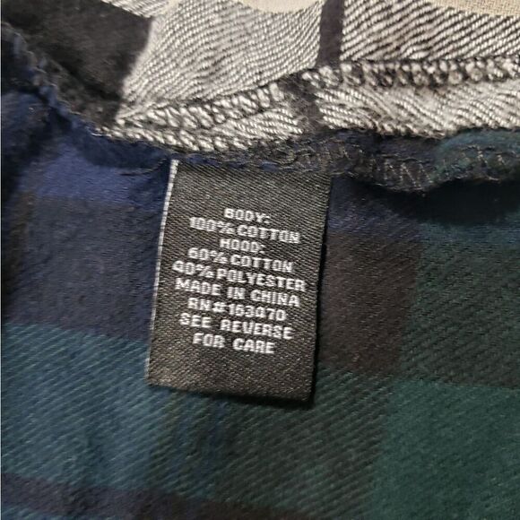 Forever 21 Patchwork Plaid hoodie shirt Womens Medium with pockets cozy cabin - Picture 8 of 8